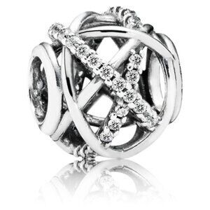PANDORA Galaxy Charm with Clear Zirconia Authentic Sterling Silver Openwork
